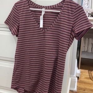 Brand new striped v neck short sleeve
